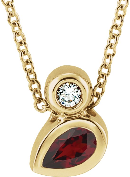 Bezel-Set Necklace or Slide Pendant