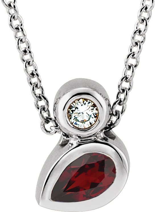 Bezel-Set Necklace or Slide Pendant