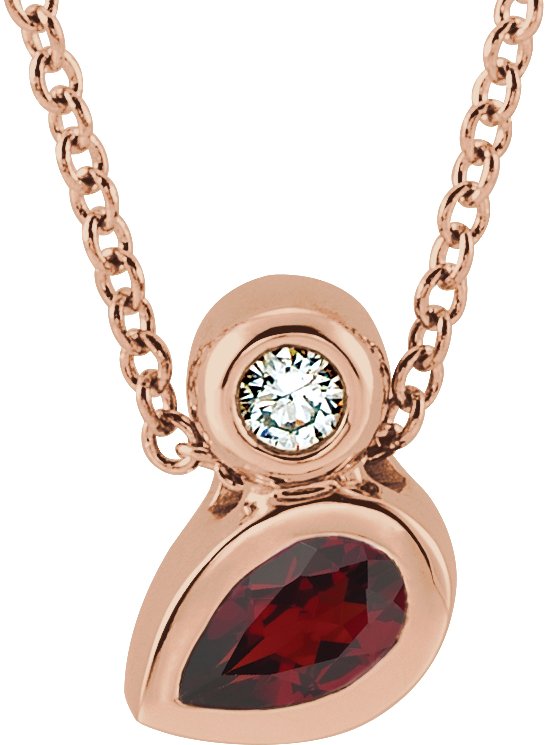 Bezel-Set Necklace or Slide Pendant