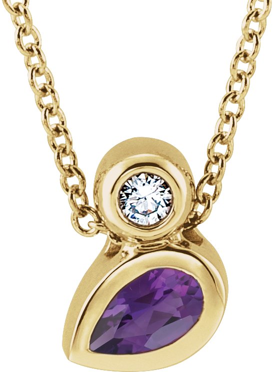 Bezel-Set Necklace or Slide Pendant