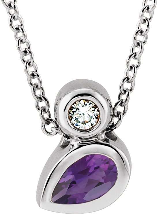 Bezel-Set Necklace or Slide Pendant