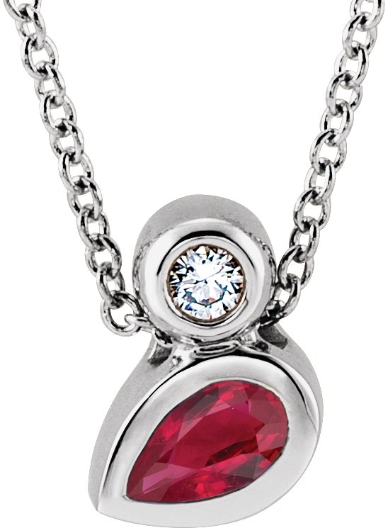 Bezel-Set Necklace or Slide Pendant