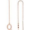 14K Rose Single Initial Q Chain Earring Ref. 17158050