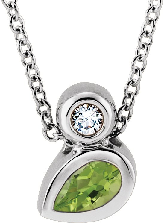Bezel-Set Necklace or Slide Pendant