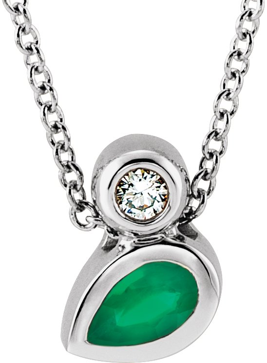 Bezel-Set Necklace or Slide Pendant