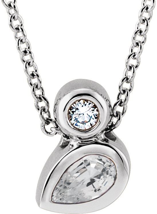 Bezel-Set Necklace or Slide Pendant