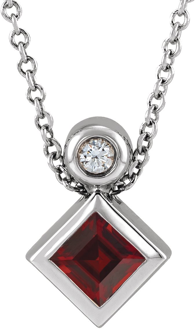 Bezel-Set Necklace or Slide Pendant
