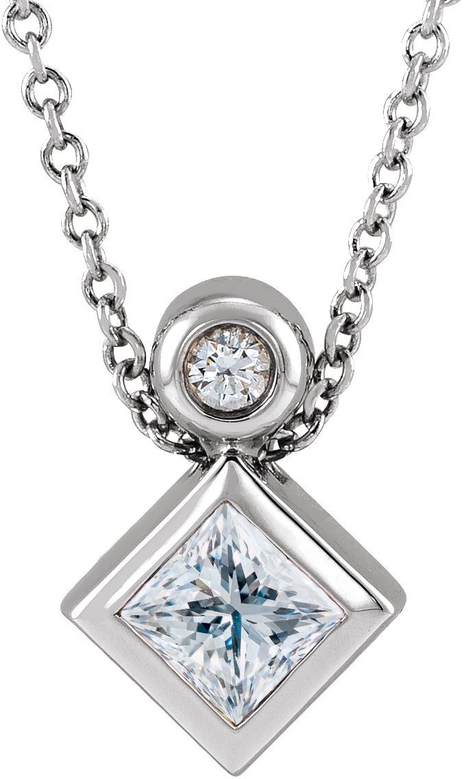 Bezel-Set Necklace or Slide Pendant