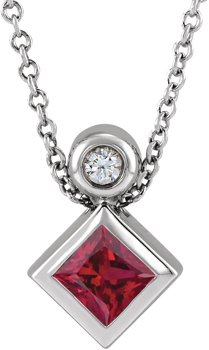 Bezel-Set Necklace or Slide Pendant