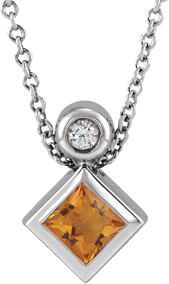 Bezel-Set Necklace or Slide Pendant