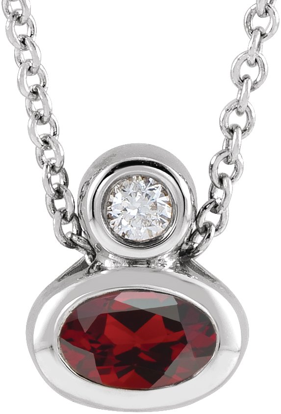 Bezel-Set Necklace or Slide Pendant