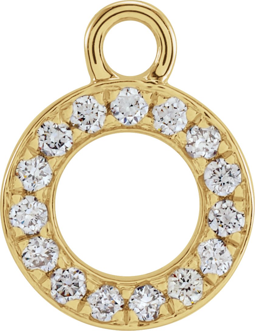 14K Yellow .04 CTW Natural Diamond Initial O Dangle