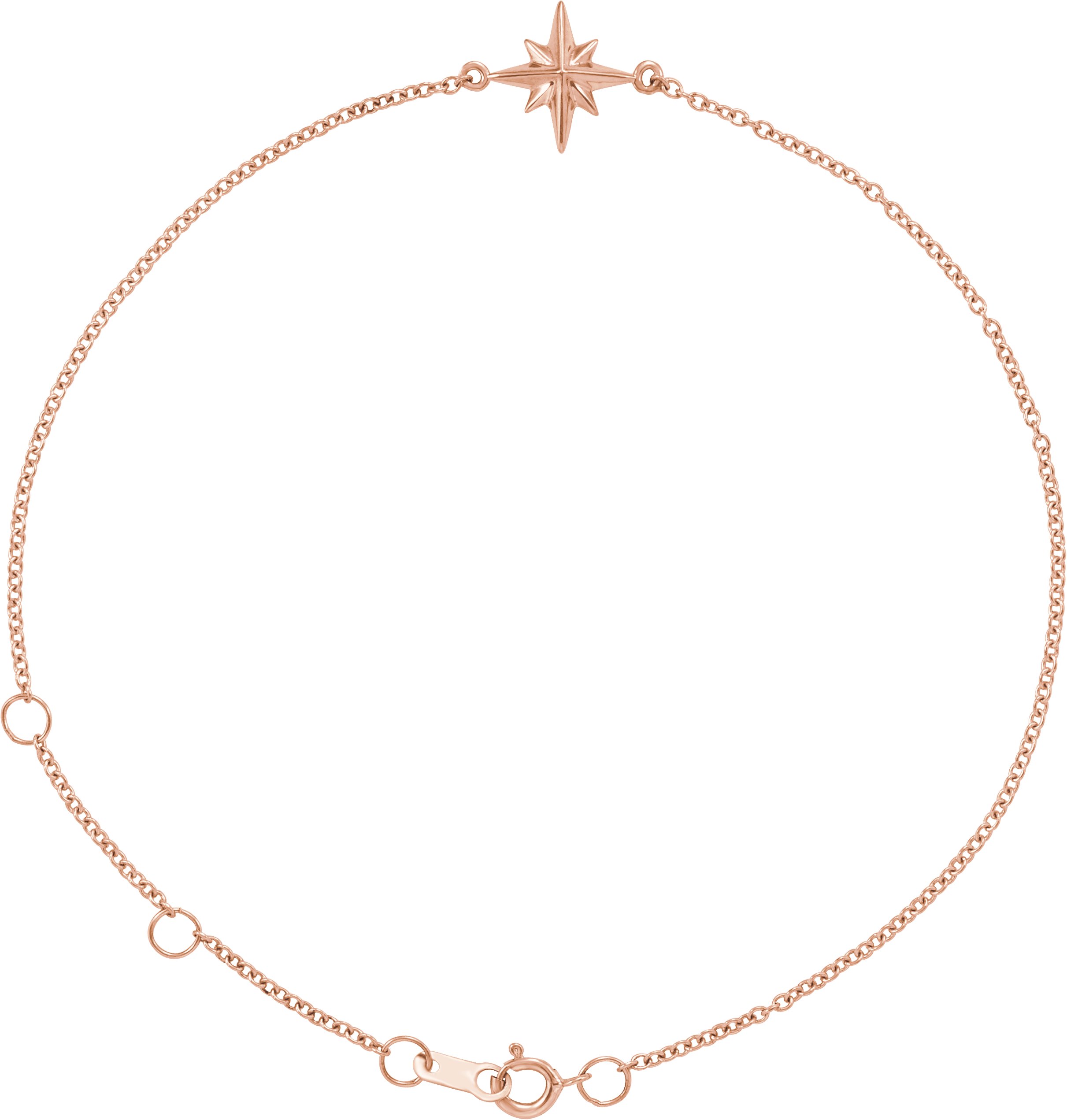 14K Rose Star 6 1/2-7 1/2