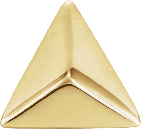 14K Yellow Pyramid Single Earring