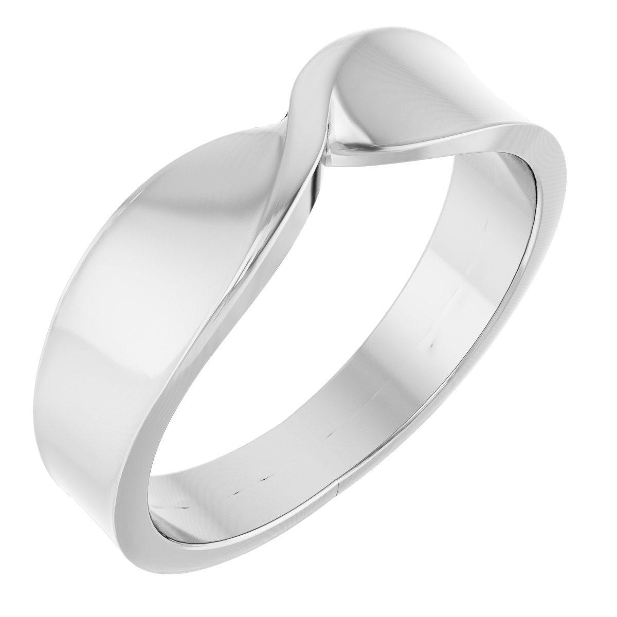 14K White 5 mm Stackable Twisted Ring