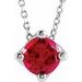 Sterling Silver 6 mm Round Natural Ruby Solitaire 16-18