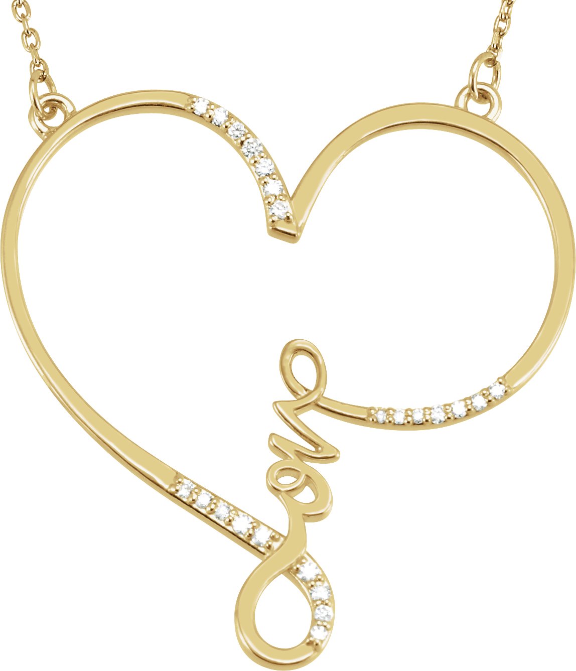 14K Yellow .125 CTW Diamond Infinity Inspired Love Heart 18 inch Necklace Ref. 10286609