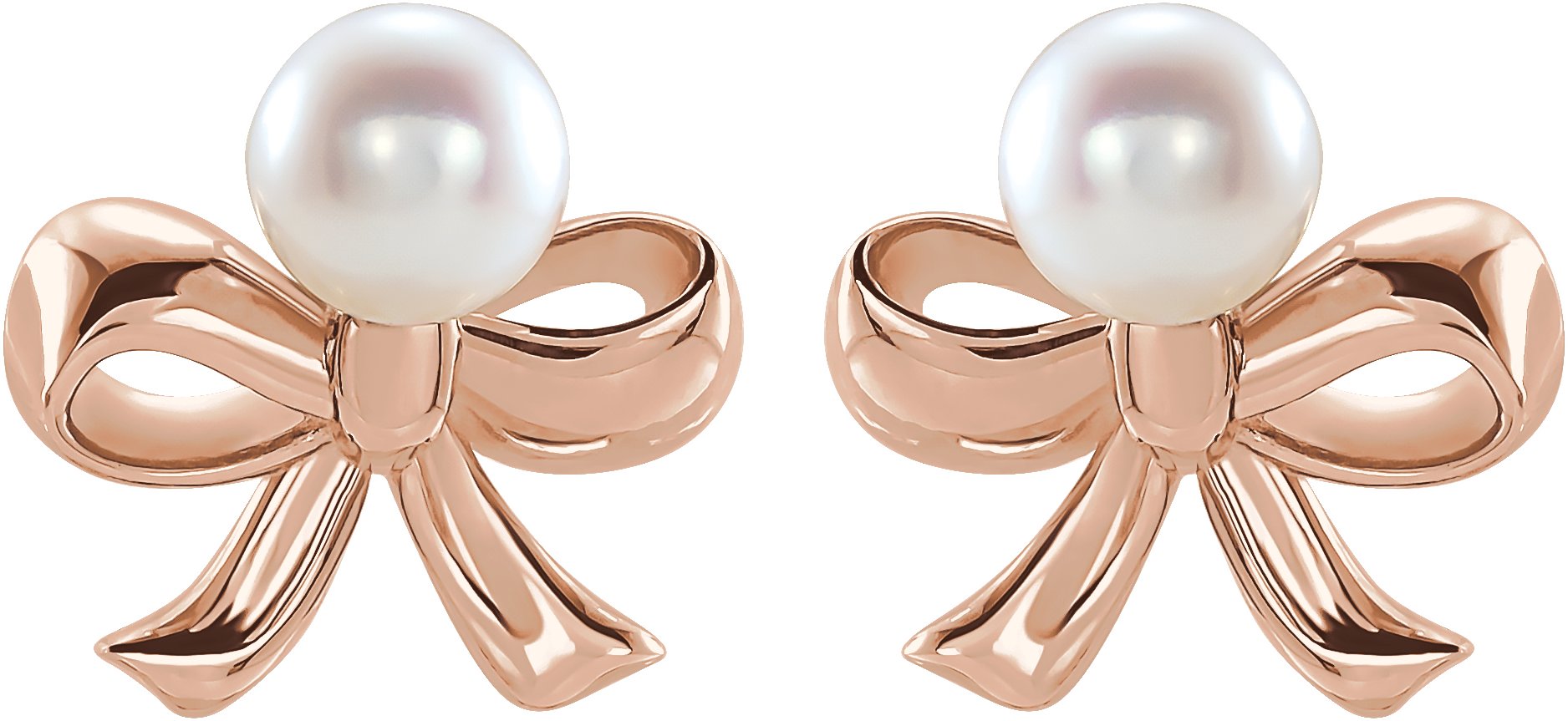 Alternative view of Pearl Bow Earrings