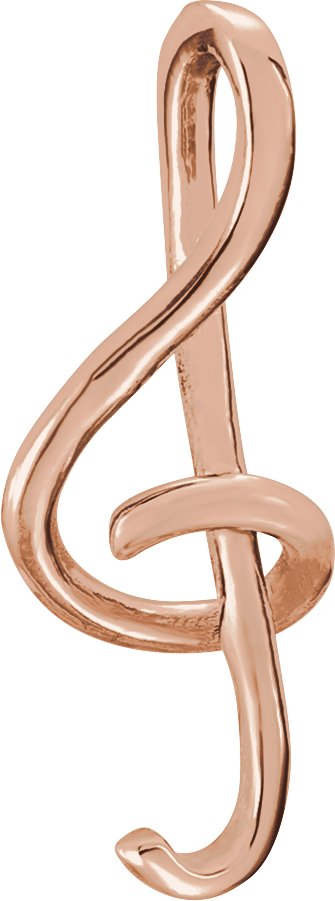 14K Rose Treble Clef Pendant