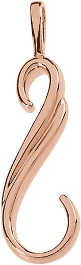 14K Rose Freeform Pendant