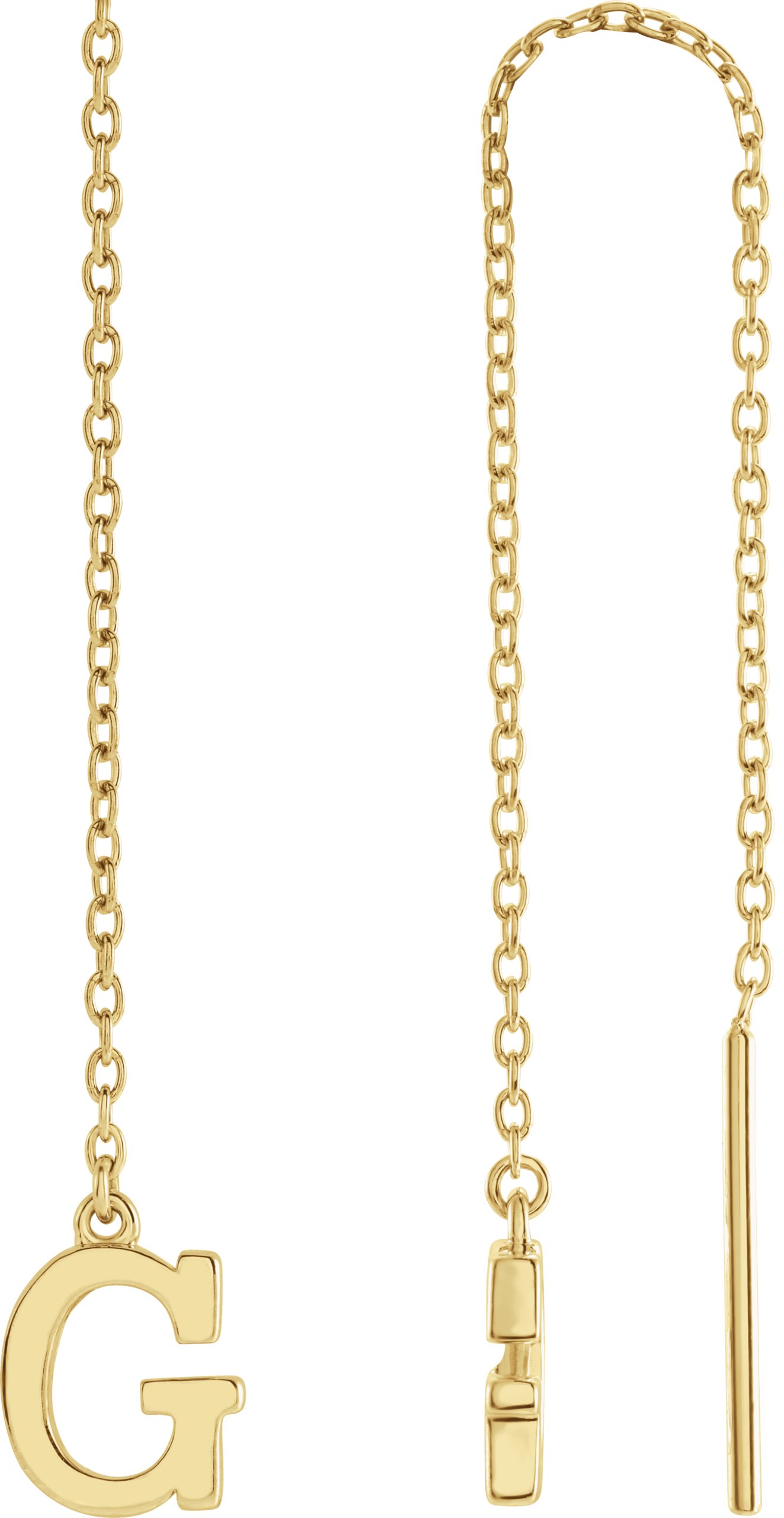 14K Yellow Single Initial G Chain Earring Ref. 17158018