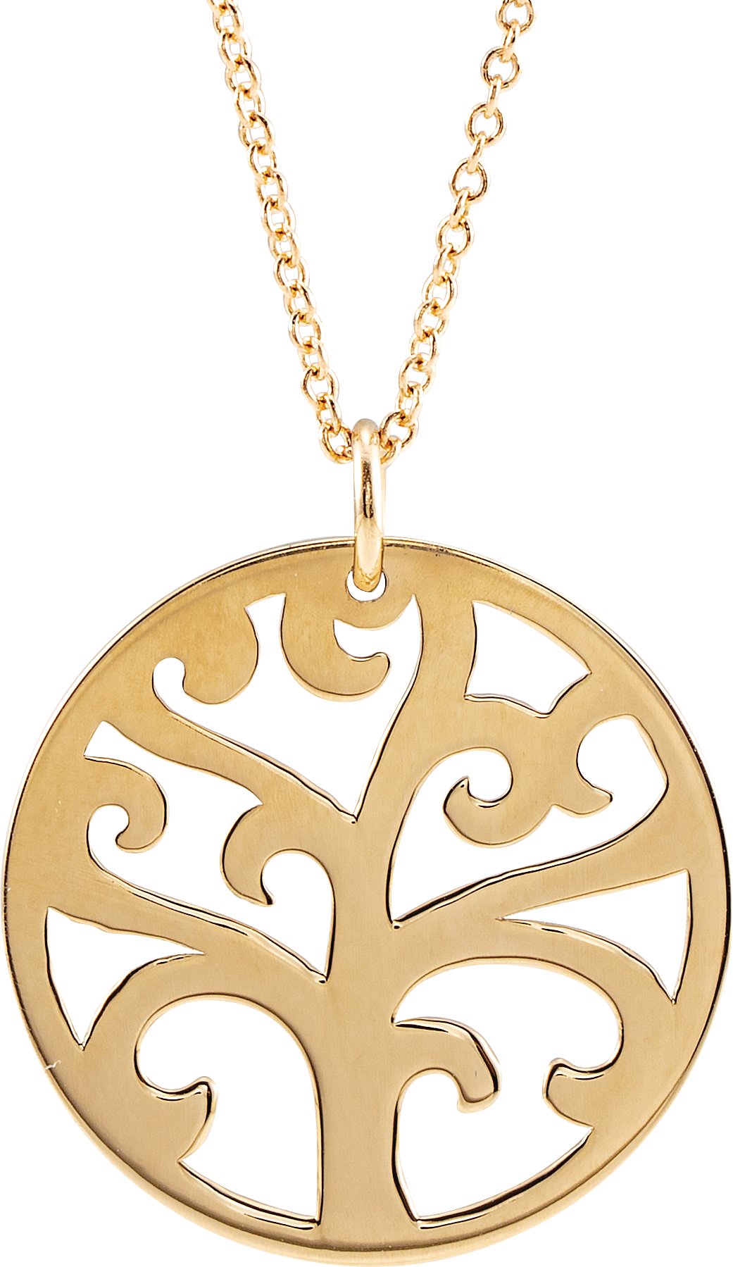 14K Yellow 20 mm Tree 16 18 inch Necklace Ref. 17550673