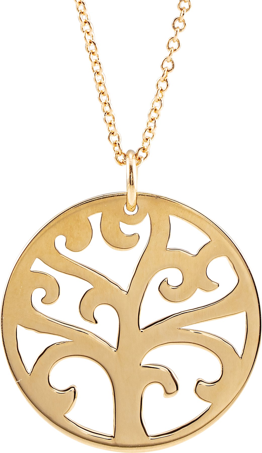 14K Yellow 20 mm Tree 16-18" Necklace