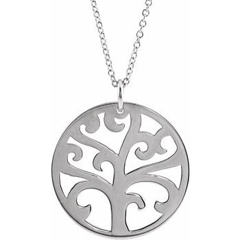 Sterling Silver 20 mm Tree 16 18 inch Necklace Ref. 17550676