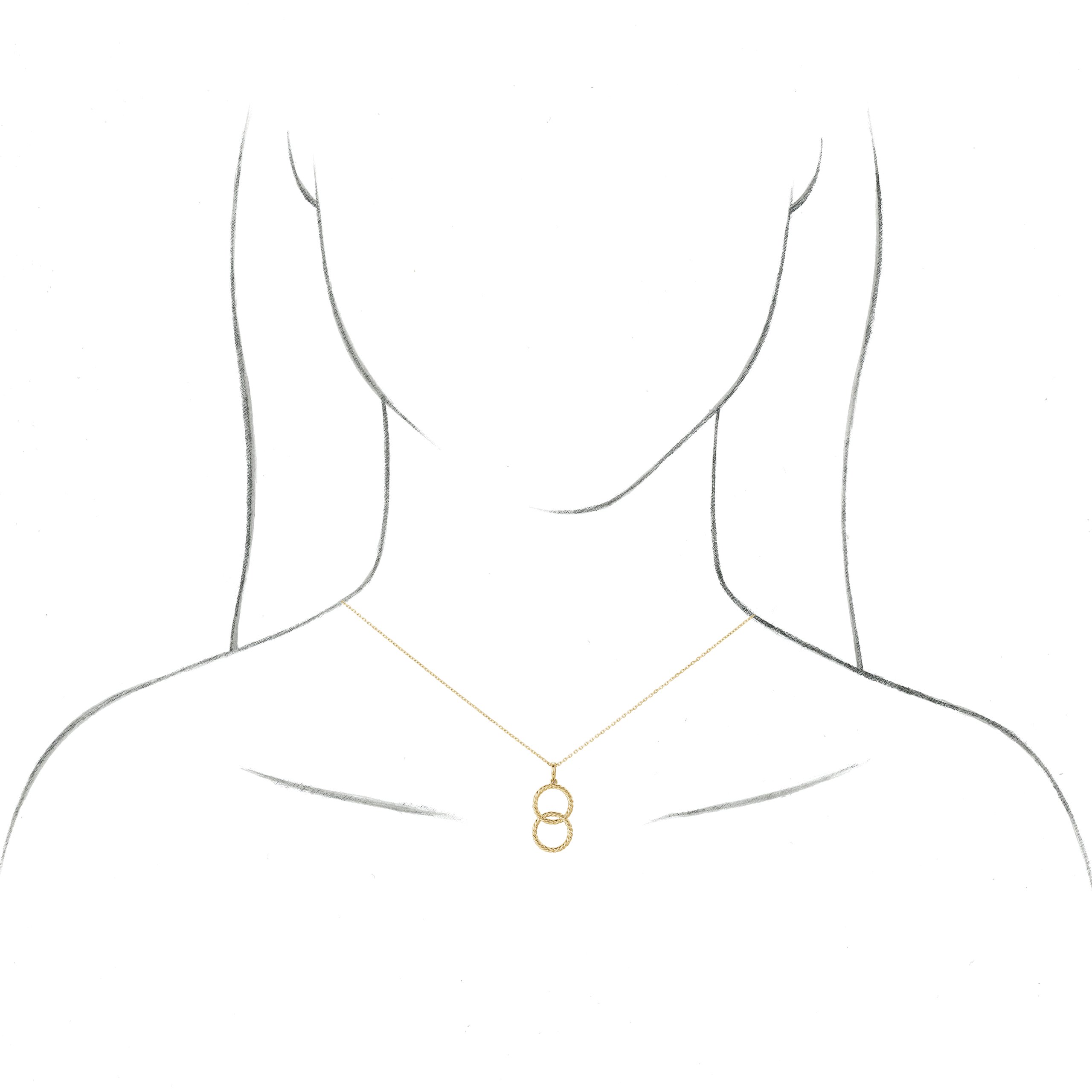 14K Yellow Interlocking Circle 16-18 Necklace