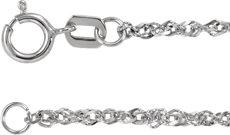 14K White 1.7 mm Diamond-Cut Singapore 18" Chain