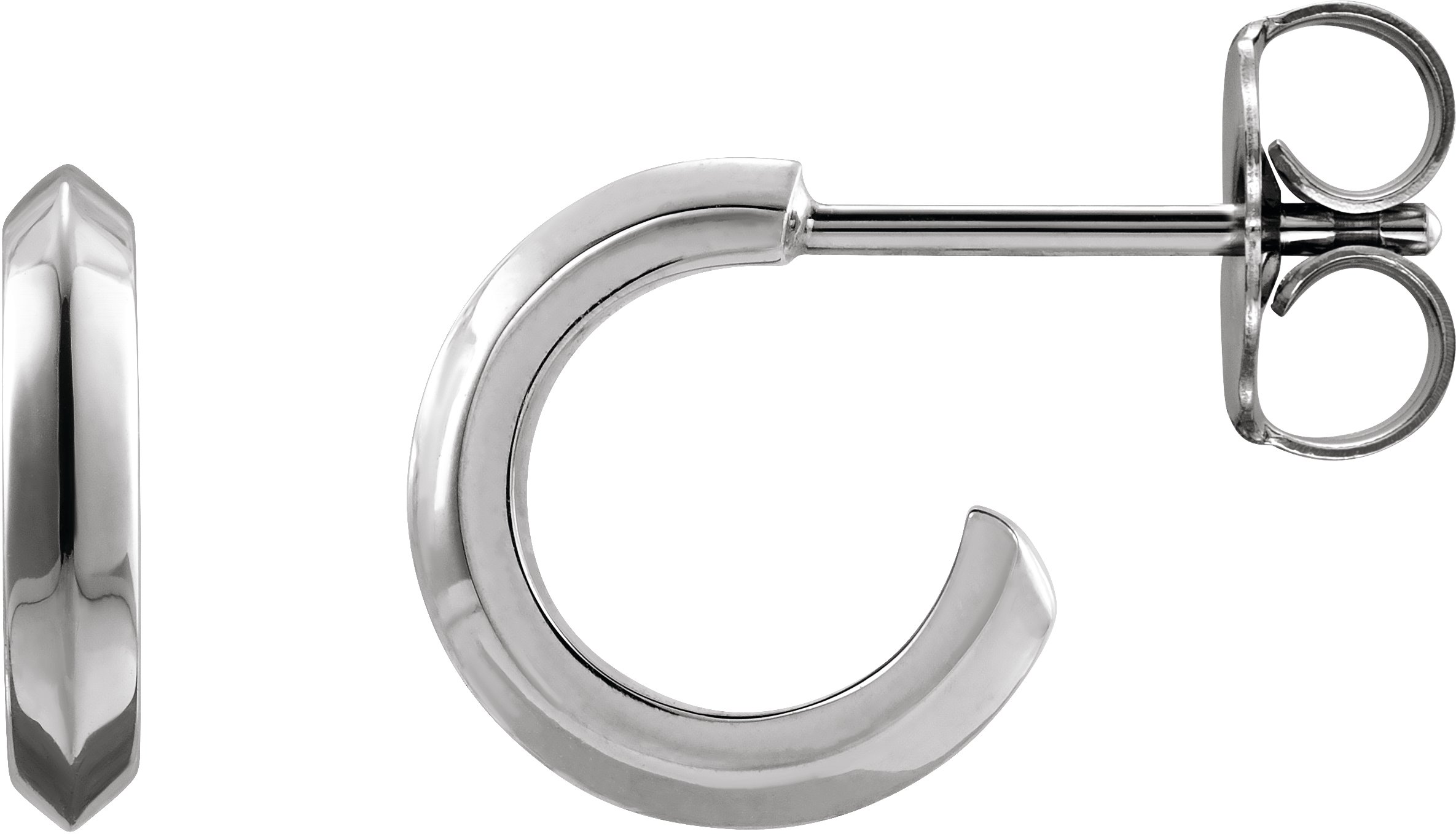 Platinum 10 mm Knife-Edge Huggie Earrings