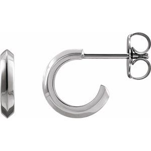 Sterling Silver Knife-Edge 10 mm Hoop Earrings