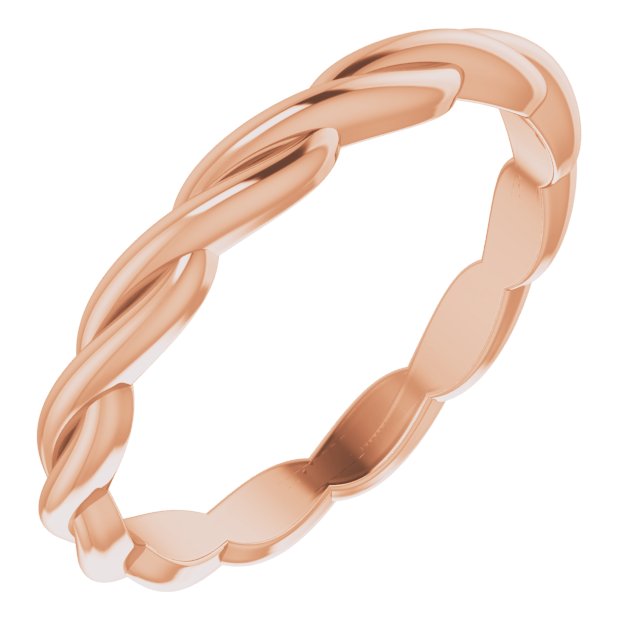 14K Rose Woven-Design Band Size 7