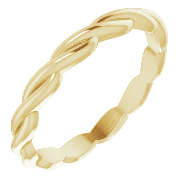 14K Yellow Woven-Design Band Size 7