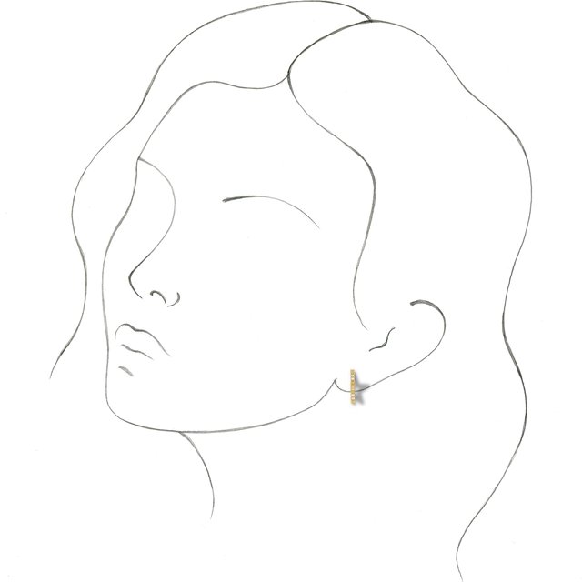 14K Yellow 3/8 CTW Natural Diamond Star Hoop Earrings