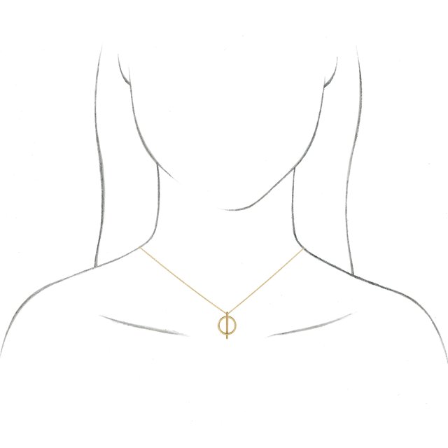 14K Yellow Negative Space Circle 16-18 Necklace