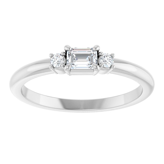14K White 1/3 CTW Diamond Stacklable Ring 