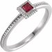 14K White Natural Ruby Family Stackable Ring