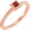 14K Rose Chatham Created Ruby Stackable Family Ring Ref 16232626