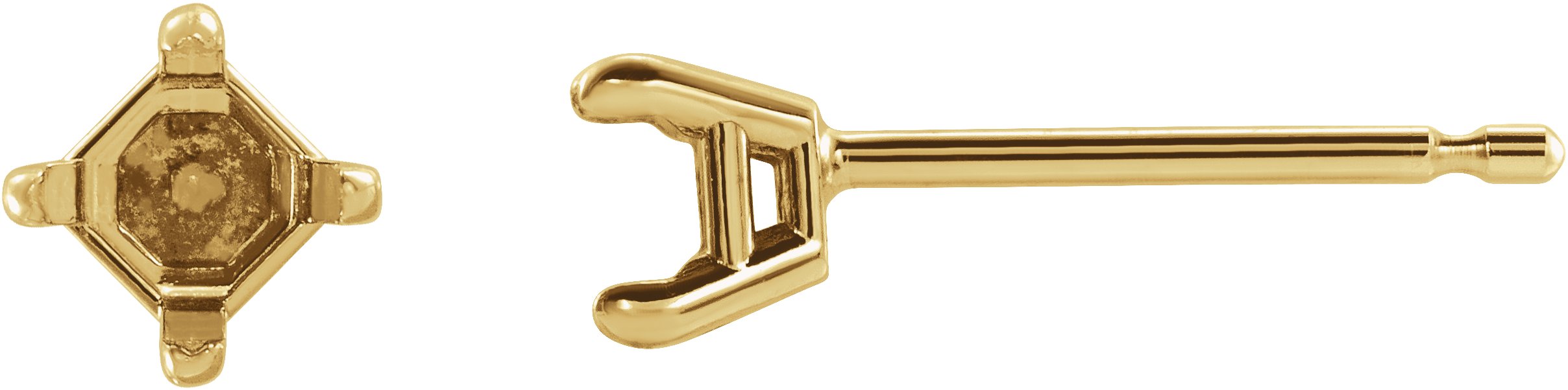 Square 4-Prong Stud Earrings