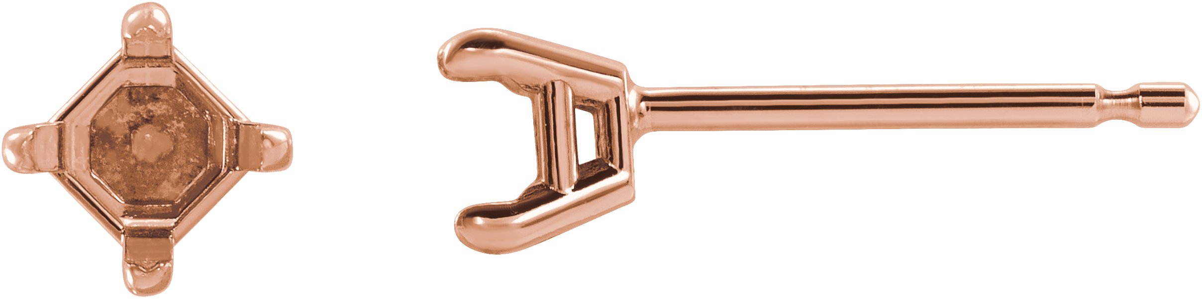 Square 4-Prong Stud Earrings
