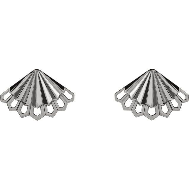 Sterling Silver Fan Earrings