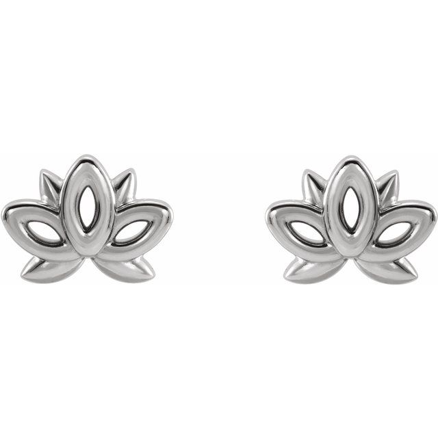 Sterling Silver Lotus Earrings