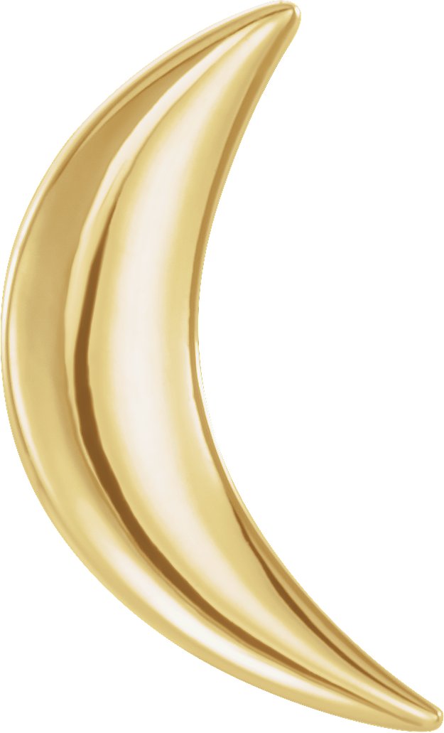 14K Yellow Crescent Moon Single Earring Ref 14552025