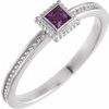 Sterling Silver Amethyst Stackable Family Ring Ref 16232579
