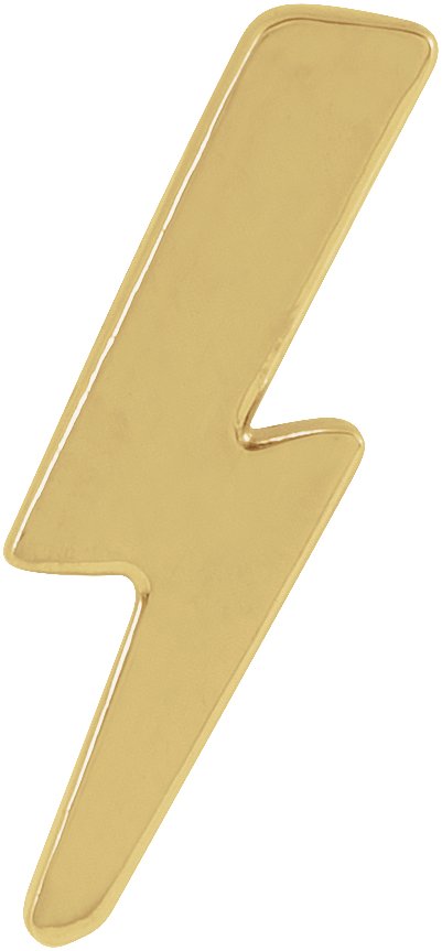 14K Yellow Tiny Lightening Bold Left Earring