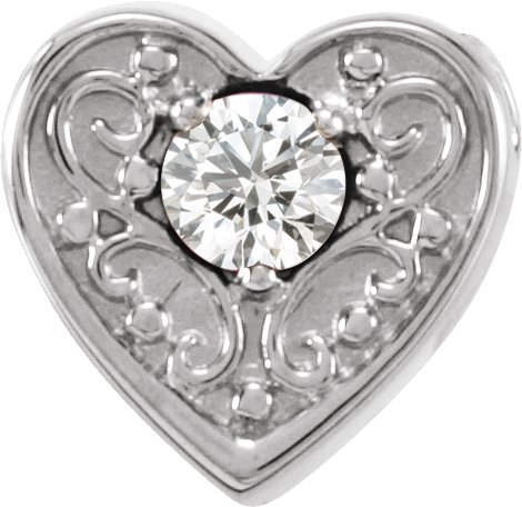 14K White Sapphire Family Heart Slide Pendant Ref. 16233219