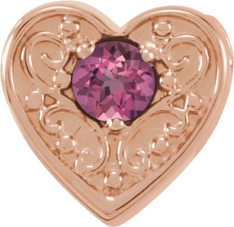 14K Rose Pink Tourmaline Family Heart Slide Pendant Ref. 16233209