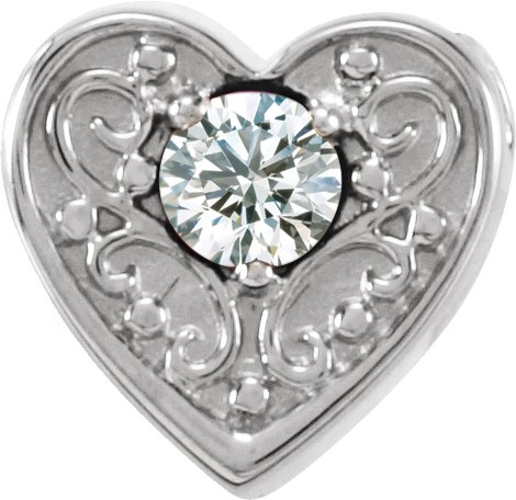 14K White .10 CTW Diamond Family Heart Slide Pendant Ref. 16233183