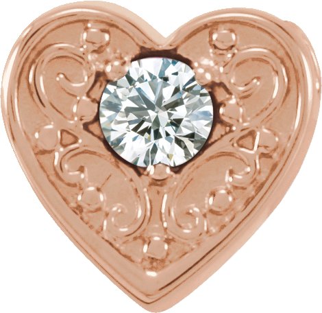 14K Rose .10 CTW Diamond Family Heart Slide Pendant Ref. 16233185